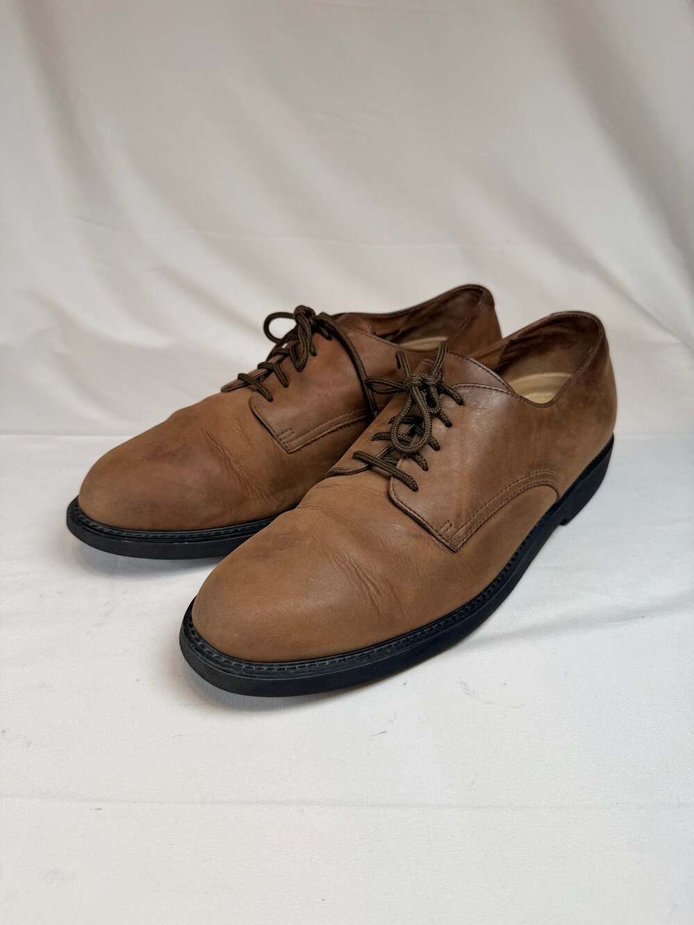 Preppy Dark Academia Rockport MB2503 Brown Leather Lace-Up Oxford Dress Shoes Me